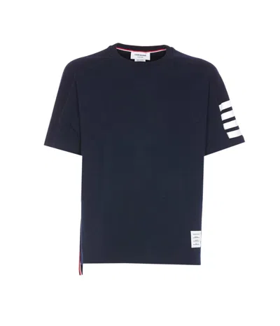 Thom Browne 4-bar Short-sleeve T-shirt In Dark Blue