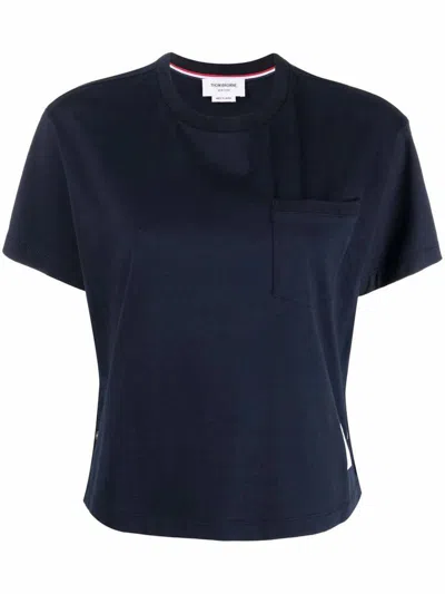 Thom Browne Rwb Tab Cotton T-shirt In Black