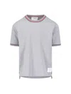 Thom Browne Man T-shirt Grey Size 4 Cotton, Elastane In Grey