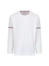 Thom Browne Rwb Stripe Cotton T-shirt In White