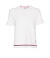 Thom Browne Cropped T-shirt In Cotton In White