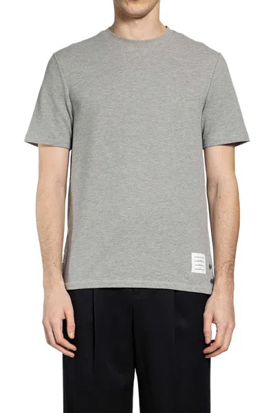 Thom Browne 4-bar Panel T-shirt In Gray