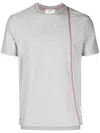 Thom Browne Grey Rwb Stripe-print Cotton T-shirt In Black