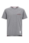 Thom Browne Short-sleeve Crew Neck T-shirt With Chest Pocket And Striped Trim Detail