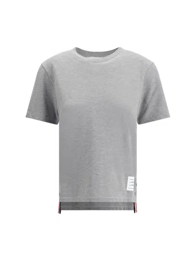 Thom Browne T-shirt With Iconic Bands In Gray