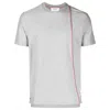 Thom Browne Grey Rwb Stripe-print Cotton T-shirt In Grey