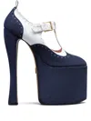 Thom Browne T-strap Platform Pumps In Blue
