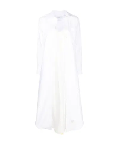 Thom Browne Tab-detail Shirt Dress In White