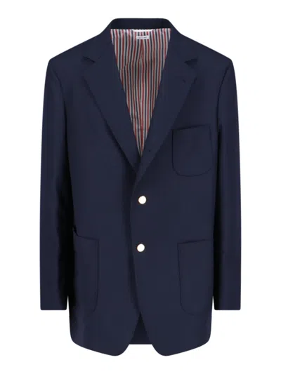 Thom Browne Tailored Blazer Jacket In Blue