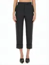 Thom Browne Tailored Cropped Suit Pants With Cuffed Hem And Refined Details In Black