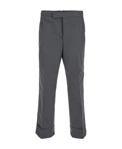 Thom Browne Tailored Cropped Twill Trousers In Black