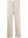 Thom Browne Tailored Cropped Twill Trousers In Neutrals