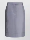 Thom Browne Tailored Midi Skirt Back Slit In Gray