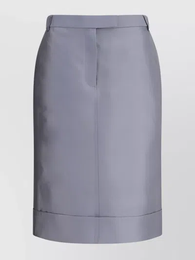 Thom Browne Tailored Midi Skirt Back Slit In Grey