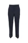 Thom Browne Tailored Pinstripe Trousers With Back Strap In Blue