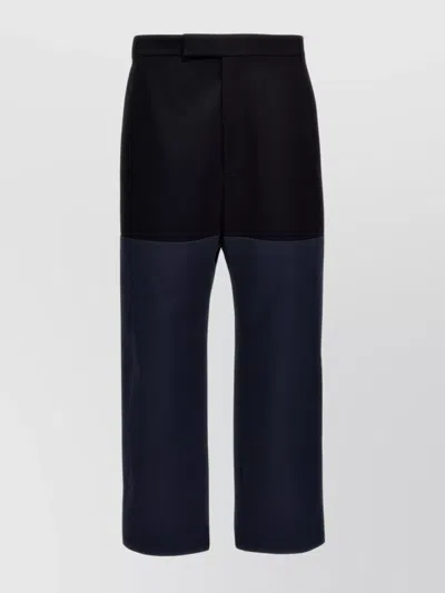 THOM BROWNE COTTON PANELLED STRAIGHT-LEG TROUSERS
