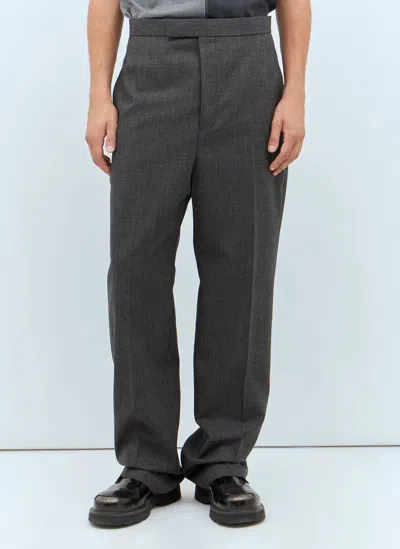 Thom Browne Mid-rise Slim-fit Tailored Trousers In Gray