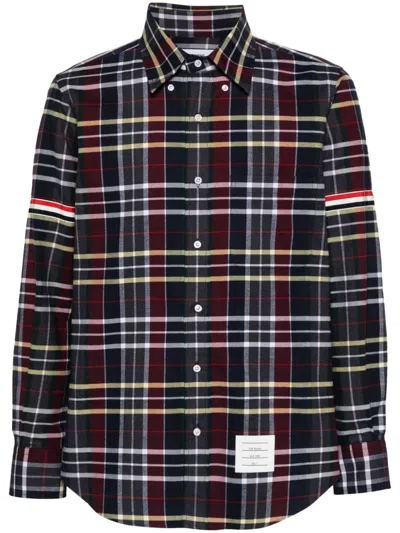 Thom Browne Tartan-check Flannel Shirt In Blue
