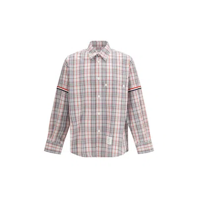 Thom Browne Tartan Check With Signature Armband Shirt In Multi
