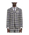 Thom Browne Tartan-check Wool Sports Coat In Gray