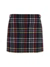 Thom Browne Checked Grosgrain-trimmed Wool-twill Mini Skirt In Seasonal Multi