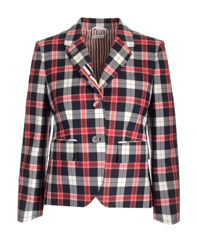 THOM BROWNE THOM BROWNE TARTAN BUTTONED BLAZER