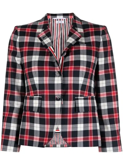 THOM BROWNE TARTAN SINGLE-BREASTED BLAZER