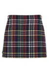 Thom Browne Checked Grosgrain-trimmed Wool-twill Mini Skirt In Multi