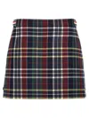 Thom Browne Checked Grosgrain-trimmed Wool-twill Mini Skirt In Multicolor