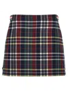 Thom Browne Checked Grosgrain-trimmed Wool-twill Mini Skirt In Multicolor