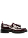 Thom Browne Tassel-trim Patent Loafers In Red