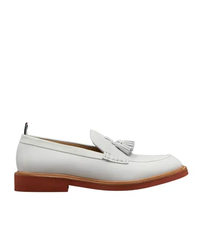 Thom Browne Tasselled Leather Loafers In White