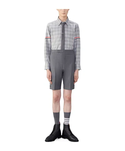 Thom Browne Tattersall-checked Cotton Shirt In Gray
