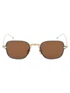 Thom Browne Tb-116 Sunglasses In White Gold - Navy W/ Dark Brown