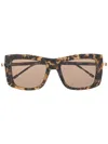 Thom Browne Tb419 Square Frame Sunglasses In Brown