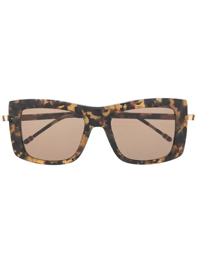 Thom Browne Tb419 Square Frame Sunglasses In Brown
