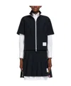 Thom Browne Tear-resistant 2-in-1 Zippered Casual Jacket In Navy Blue