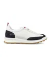 Thom Browne Tech Runner In Fine Kid Suede In White