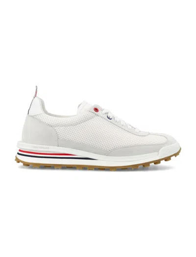 Thom Browne Tech Runner In Fine Kid Suede In White