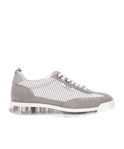 Thom Browne Tech Runner Panelled Sneakers In Gray