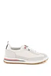 Thom Browne Mesh Low-top Sneakers With Red And Blue In White