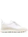 Thom Browne White Low Top Perforated Sneaker With Non-slip Rubber Outsole In Weiss