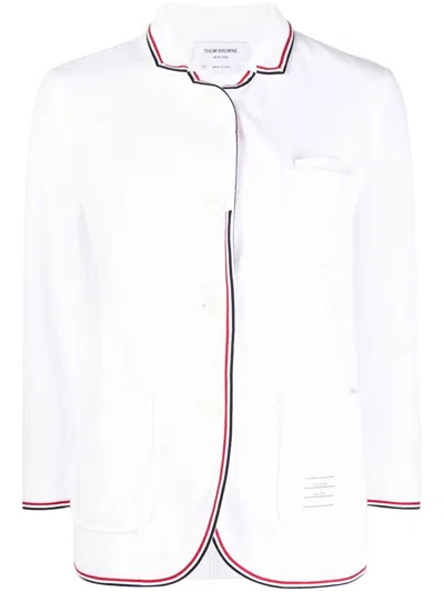 Thom Browne Klassischer Blazer In White