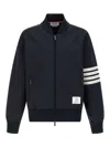 Thom Browne Tech Viscose Bomber Jacket In Blue