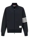 Thom Browne Tech Viscose Bomber Jacket In Blue
