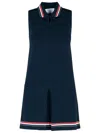 Thom Browne Viscose Blend Knit Mini Dress In Navy