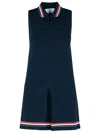 Thom Browne Viscose Blend Knit Mini Dress In Blue