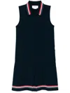 Thom Browne Viscose Blend Knit Mini Dress In 415 Navy
