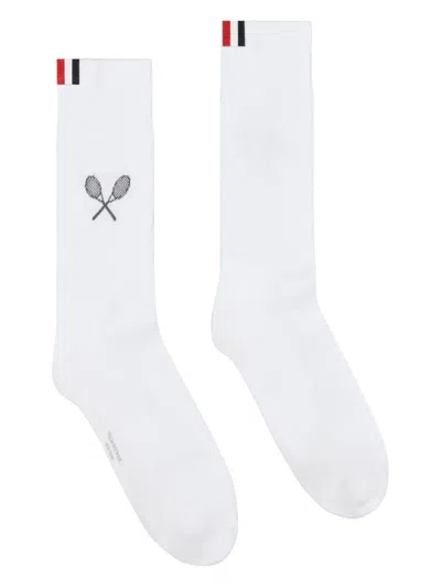Thom Browne Tennis Racquet Socks In White