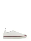 Thom Browne Tricolour-stripe Leather Trainers In White